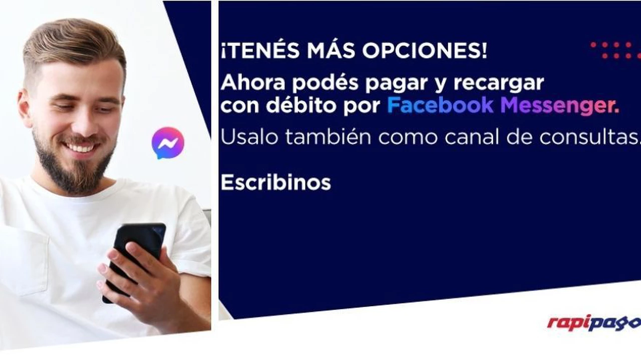 Pagá con Facebook: así es el nuevo sistema de Rapipago para cancelar facturas y recargar tu celular