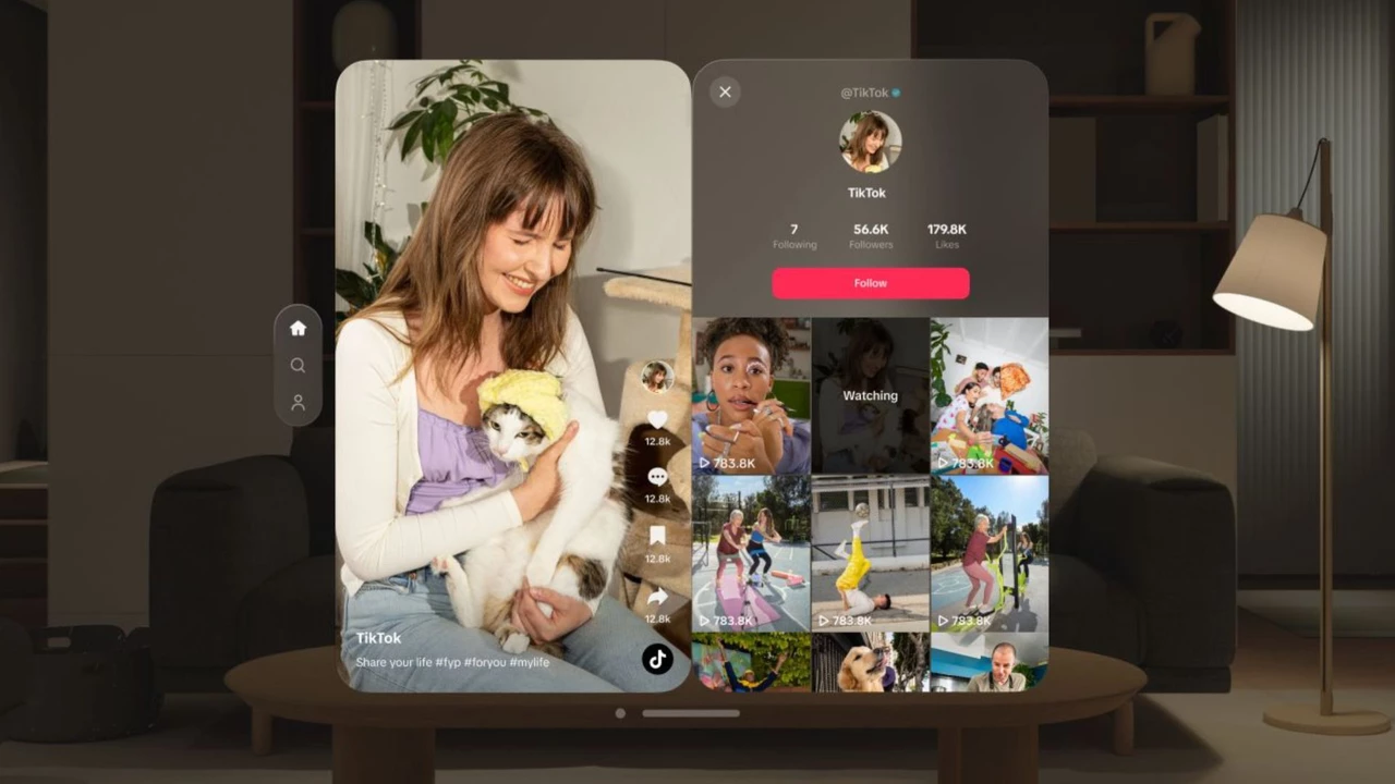 TikTok le ganó de mano a Netflix y YouTube y lanzó su app oficial para las Apple Visión Pro