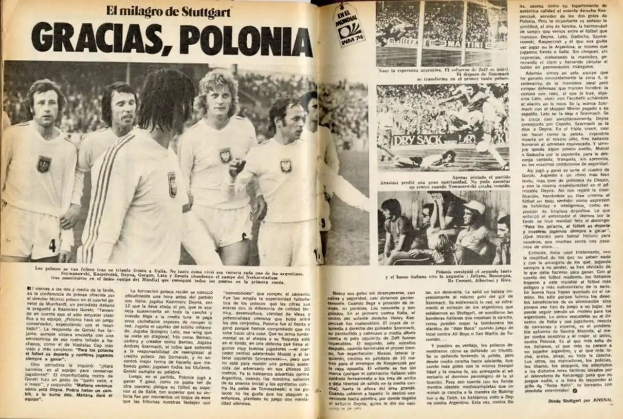 La repercusión en Argentina de la victoria polaca contra Italia en el mundial 74