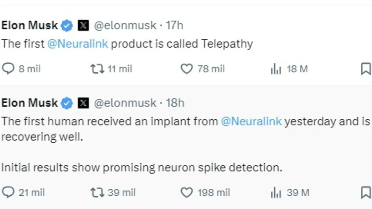 Elon Musk anunció la noticia del primer chip impantado a un ser humano a través de su cuenta de la red social Twitter, que también es de su propiedad tras comprarla hace dos años