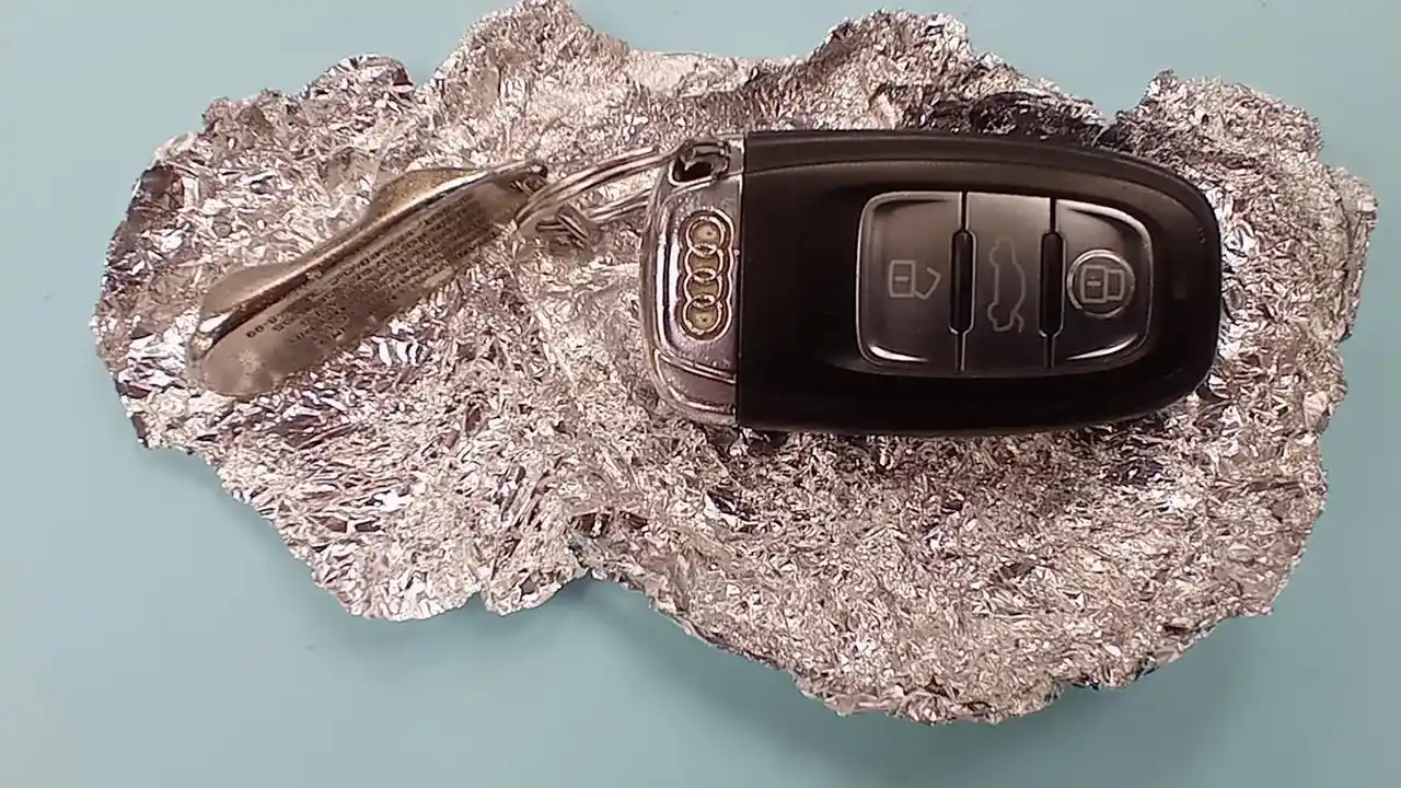 Cubrir la llave del auto con papel aluminio bloquea la señal de los inhibidores