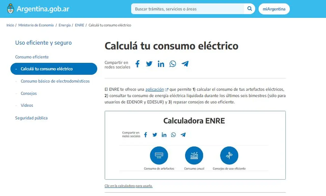 La calculadora del ENRE permite saber cuánto consume cada electrodoméstico