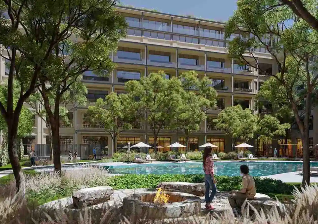 El complejo contará con piscina tipo laguna, sector para niños y áreas comunes
