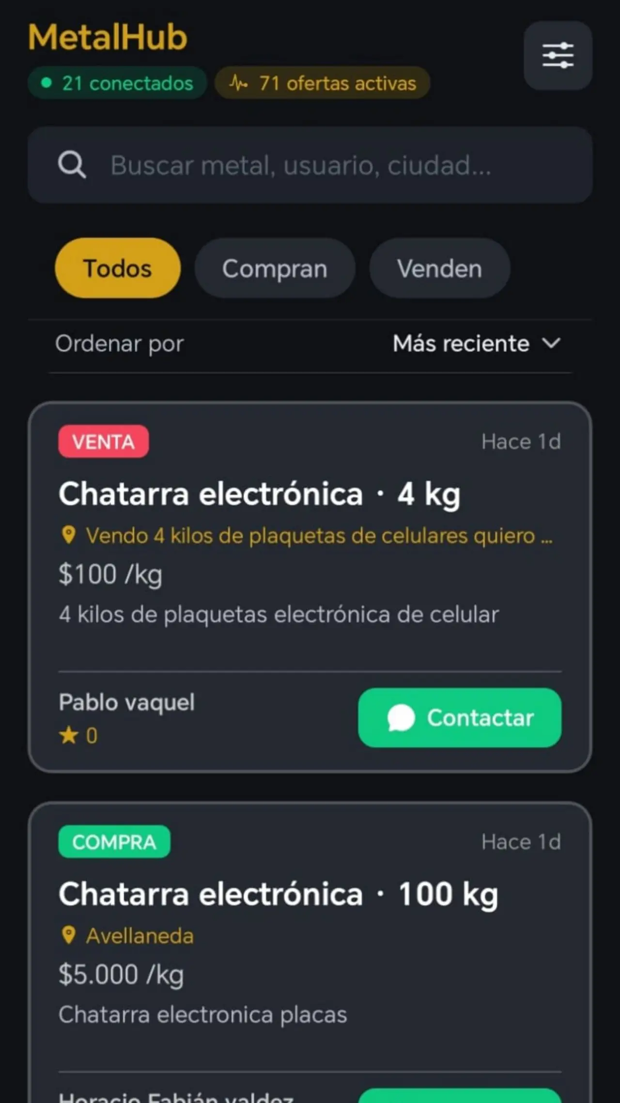 MetalHub se lanzó el 27 de marzo y en poco más de un mes ya sumó casi 500 usuarios en Argentina