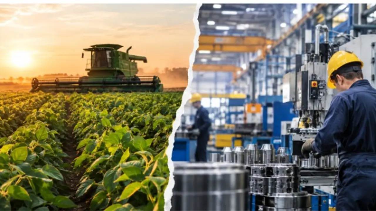 Collage de fotos de agro e industria. Imagen generada por iProfesional