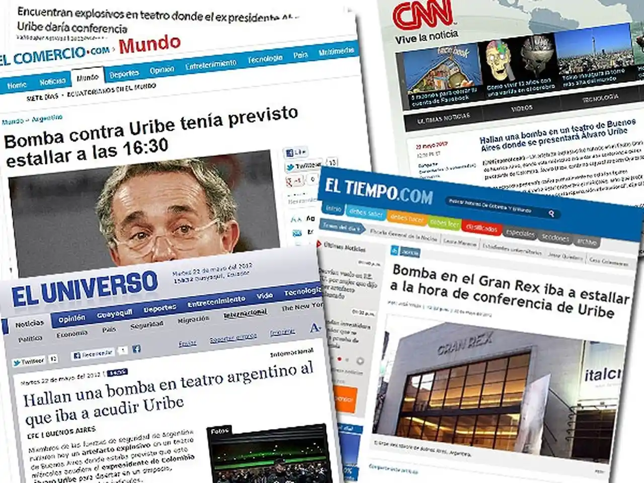 Los medios del mundo se hicieron eco del frustrado atentado contra Uribe en Buenos Aires