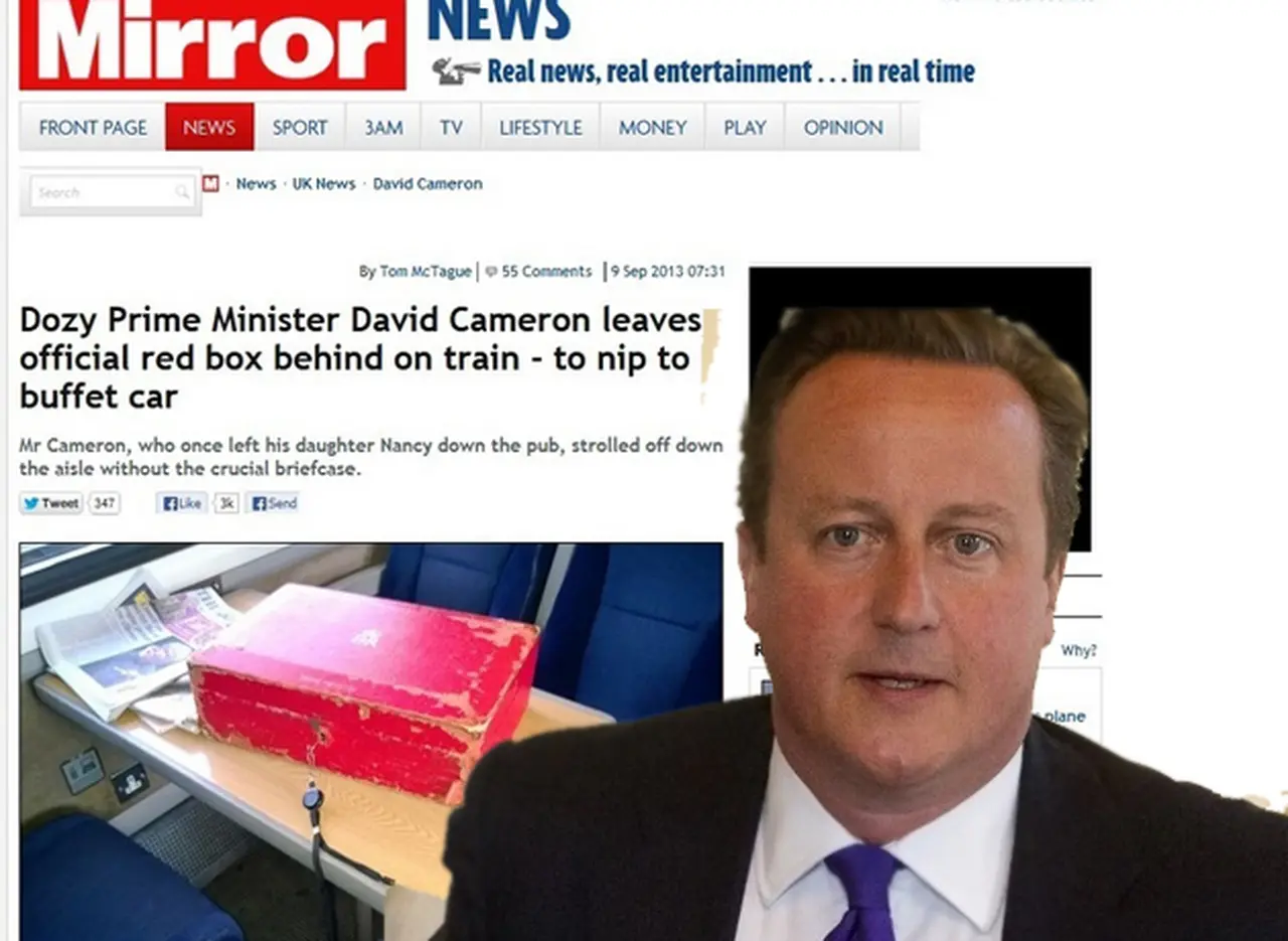 Afirman que David Cameron dejó sus documentos en un tren