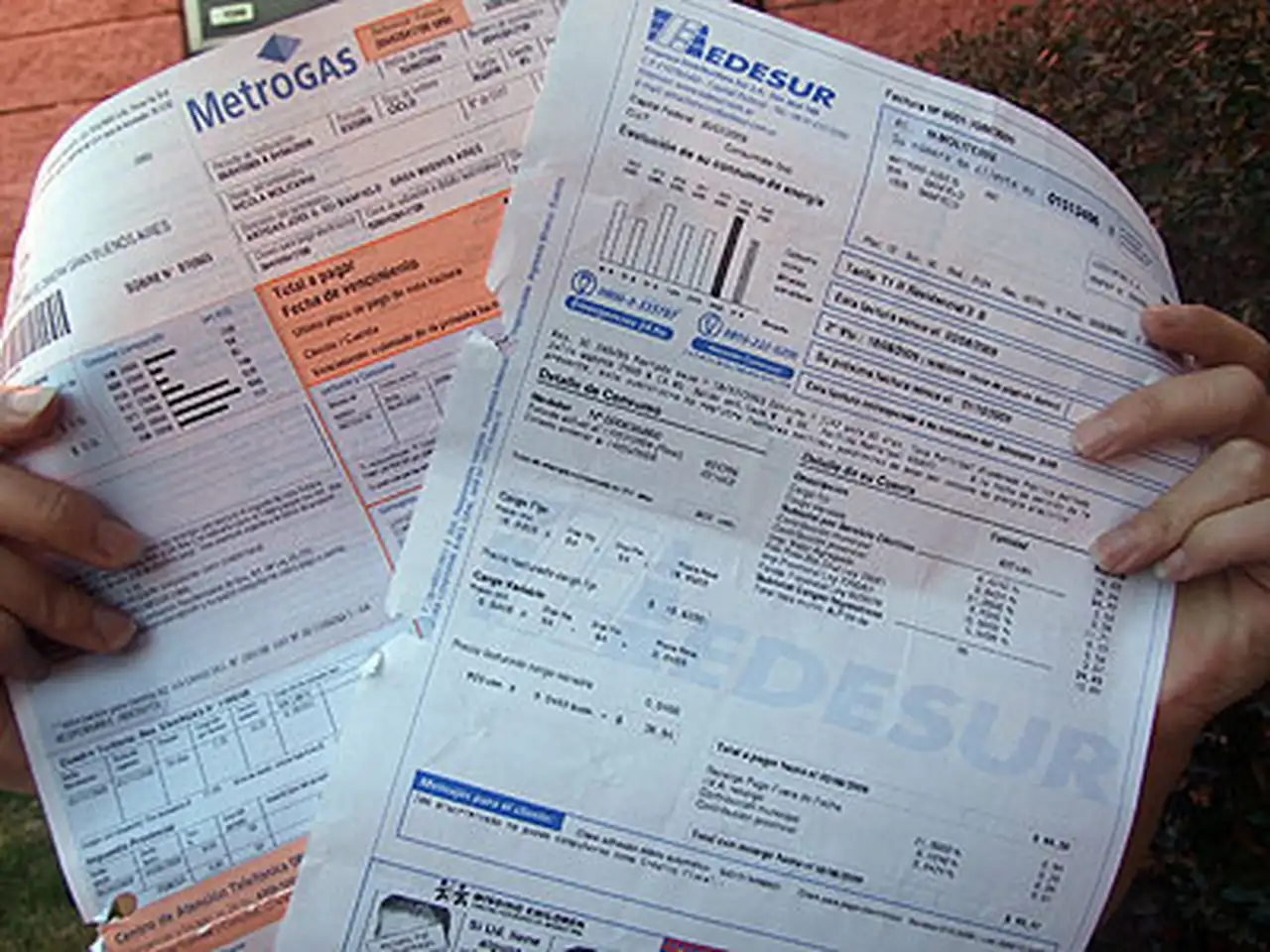 Facturas de gas y electricidad con subsidio