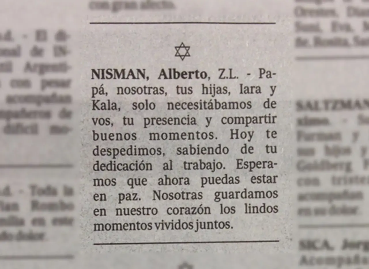 Emotiva despedida de las hijas de Nisman: "Papá, solo necesitábamos tu presencia"