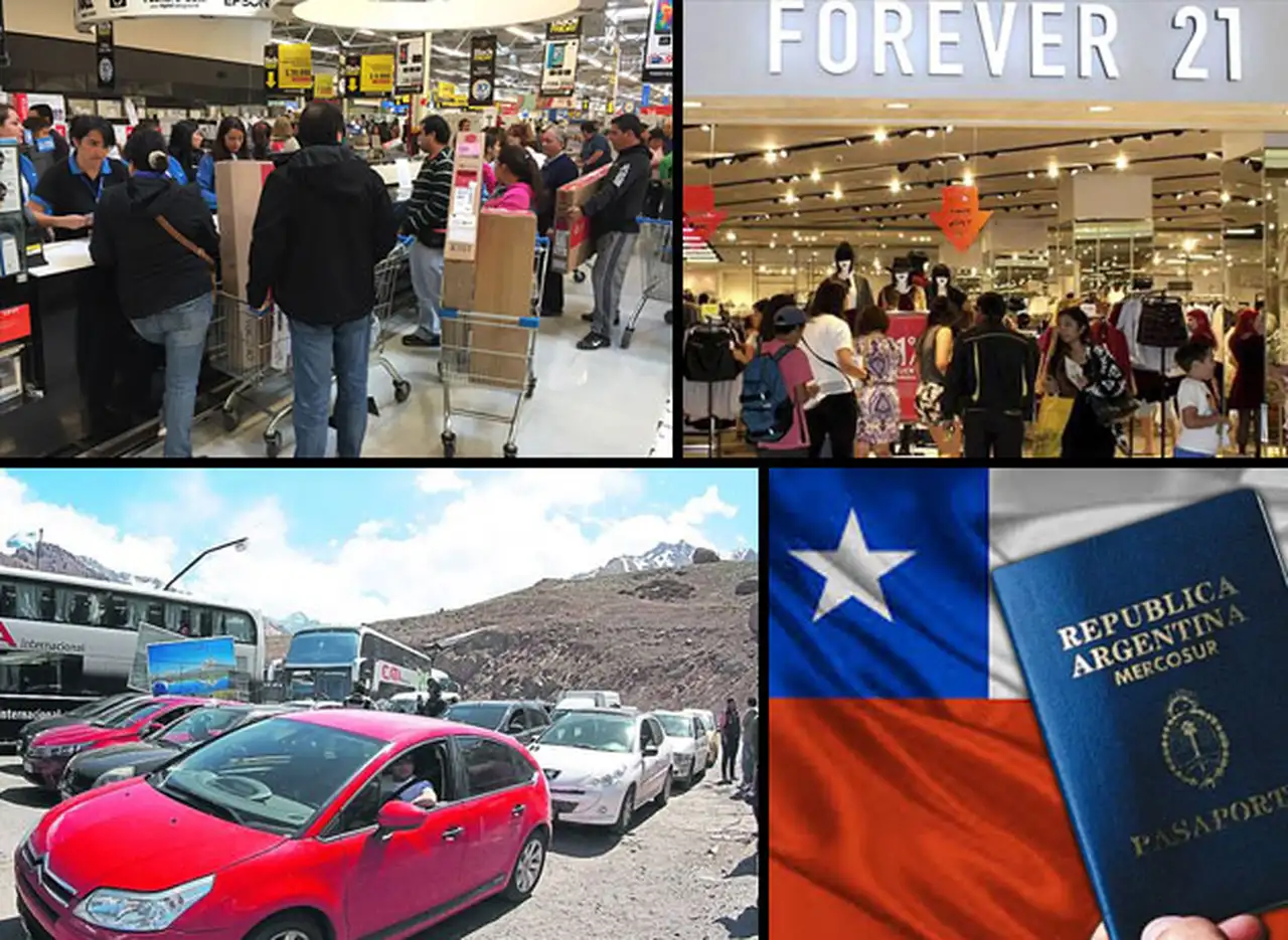Revuelo en Chile por invasión argentina: casas de cambio colapsadas y shoppings a full