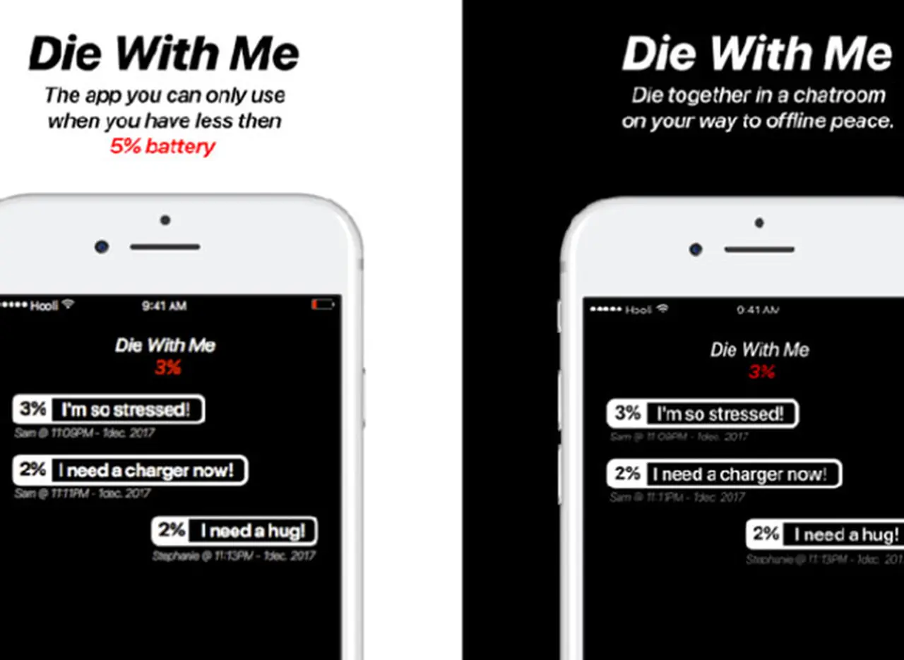 "Muere conmigo", la app a la que sólo se puede acceder con un 5% de baterí­a