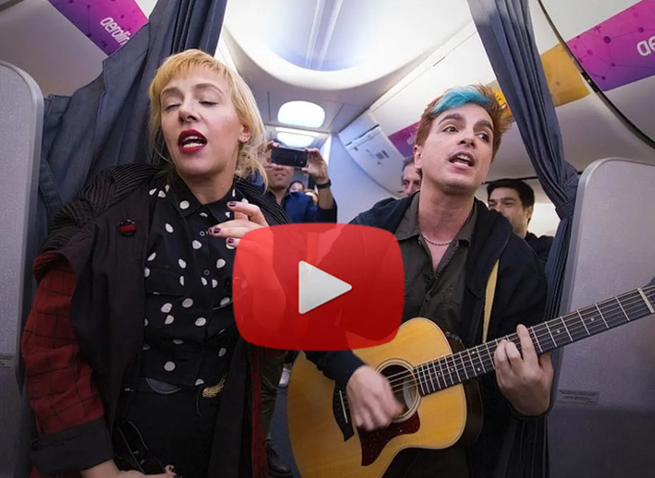 Show de alto vuelo: Miranda sorprendió a pasajeros en un vuelo de Aerolí­neas