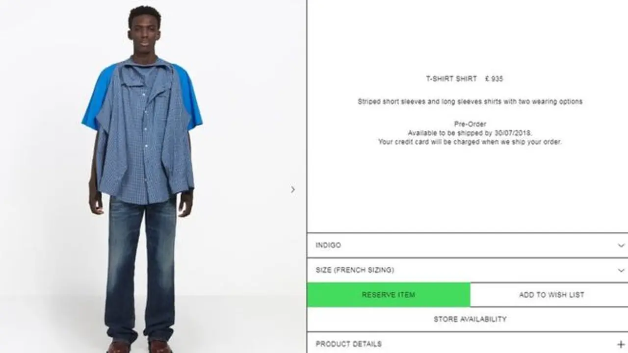 La camisa de Balenciaga de u$s1.200 que desconcierta a muchos en Internet (y provocó multitud de memes)