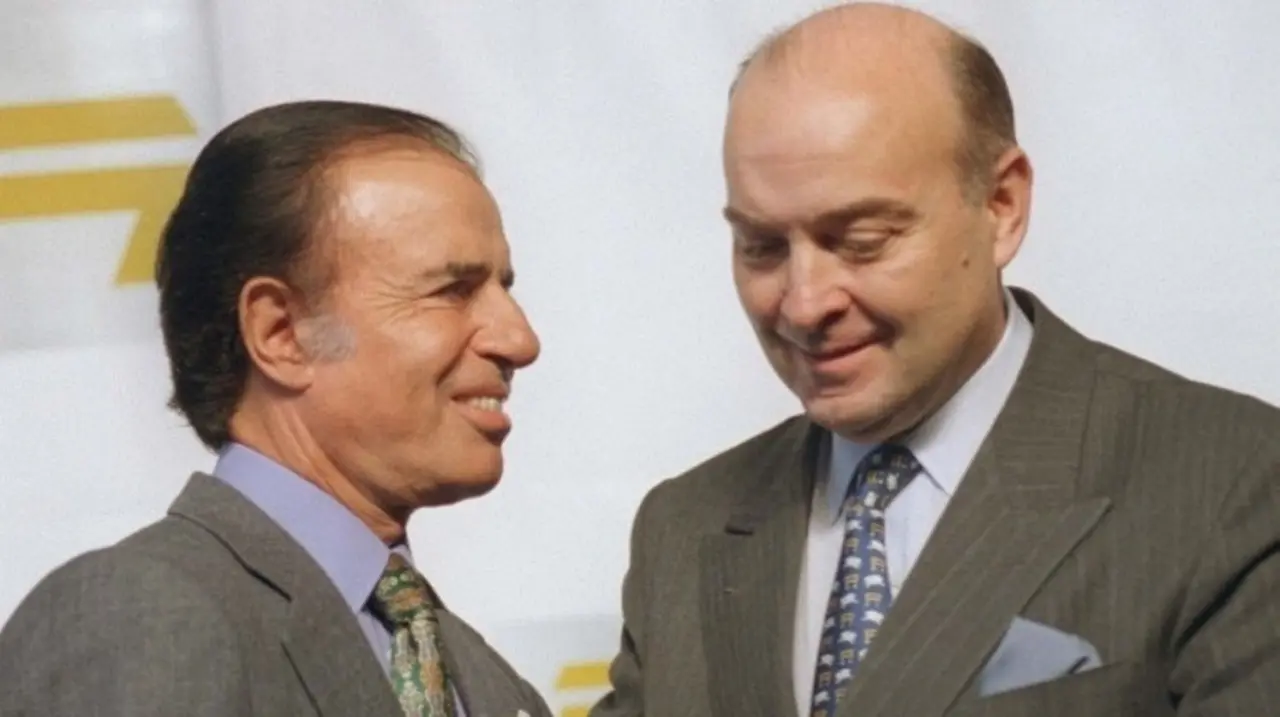 Menem y el ministro Domingo Cavallo.