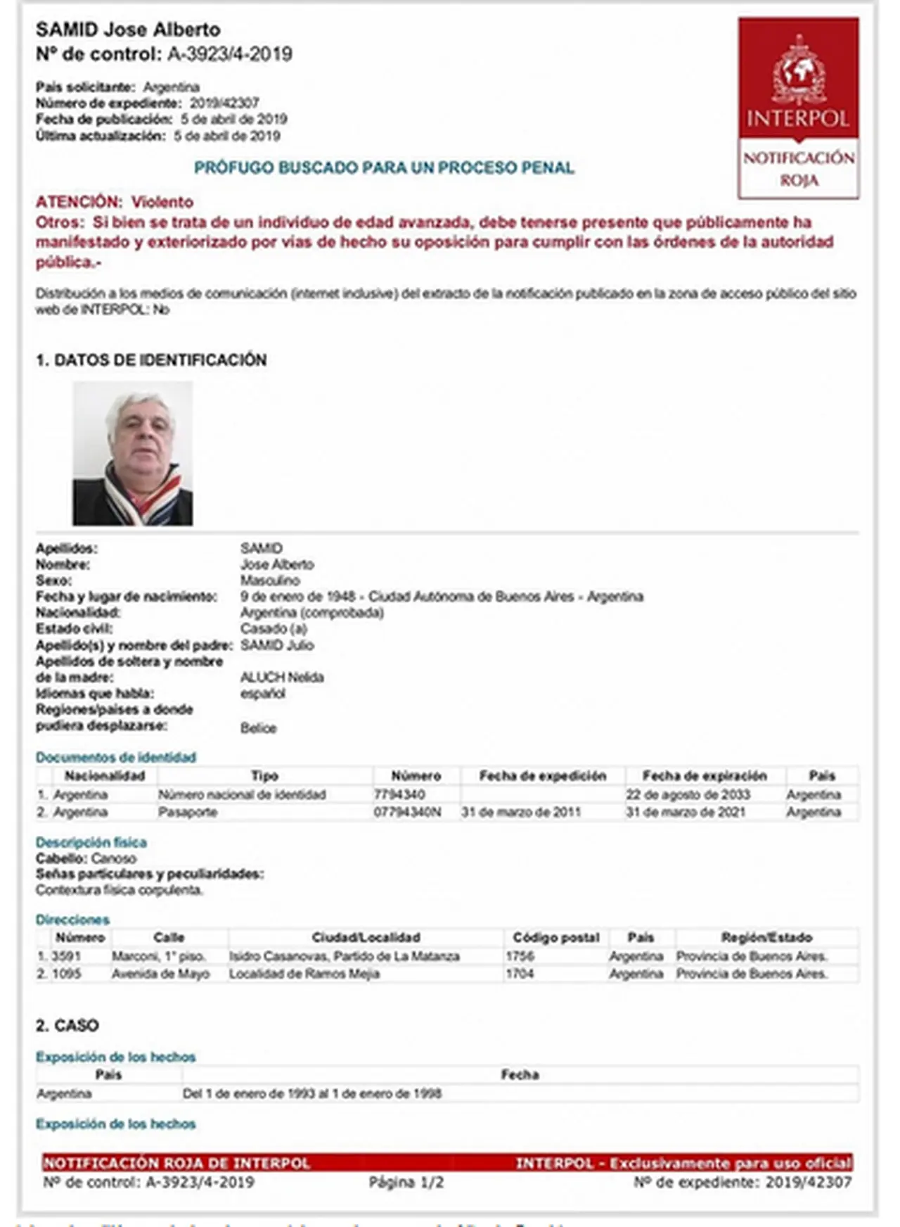 Para Patricia Bullrich, Samid salió del país el 24 de marzo y ahora está oculto en el Caribe