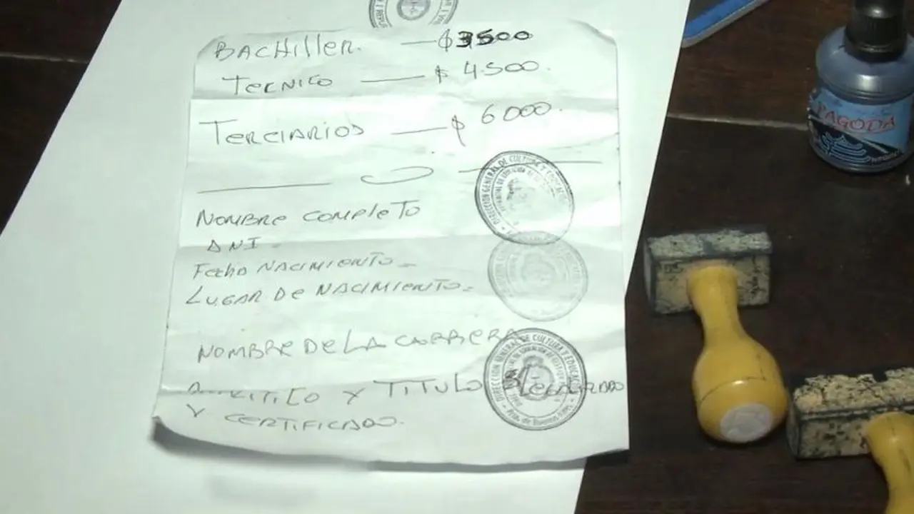 Estos audios dejaron al descubierto cómo operaba la banda que falsificaba títulos secundarios y universitarios