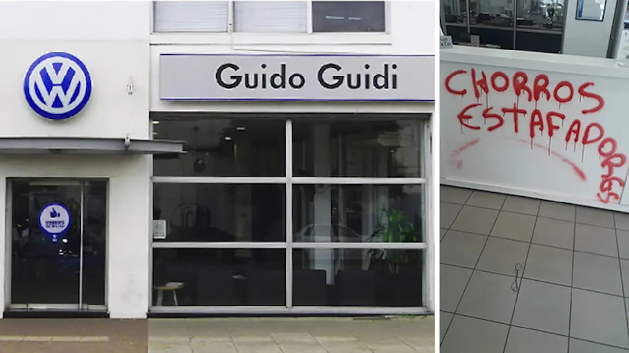 Guido Guidi dejó de pertenecer a la red Volkswagen y los clientes estafados destrozaron su local