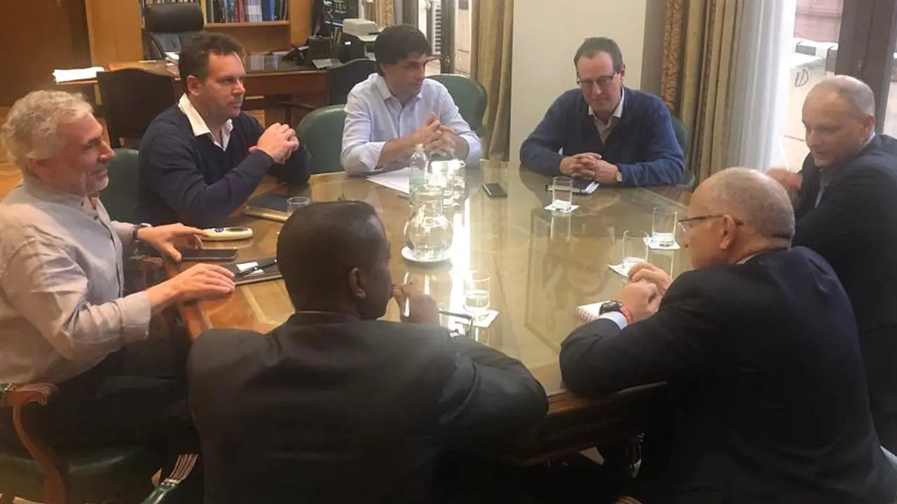 Lacunza y Sandleris el sábado, ante el FMI.