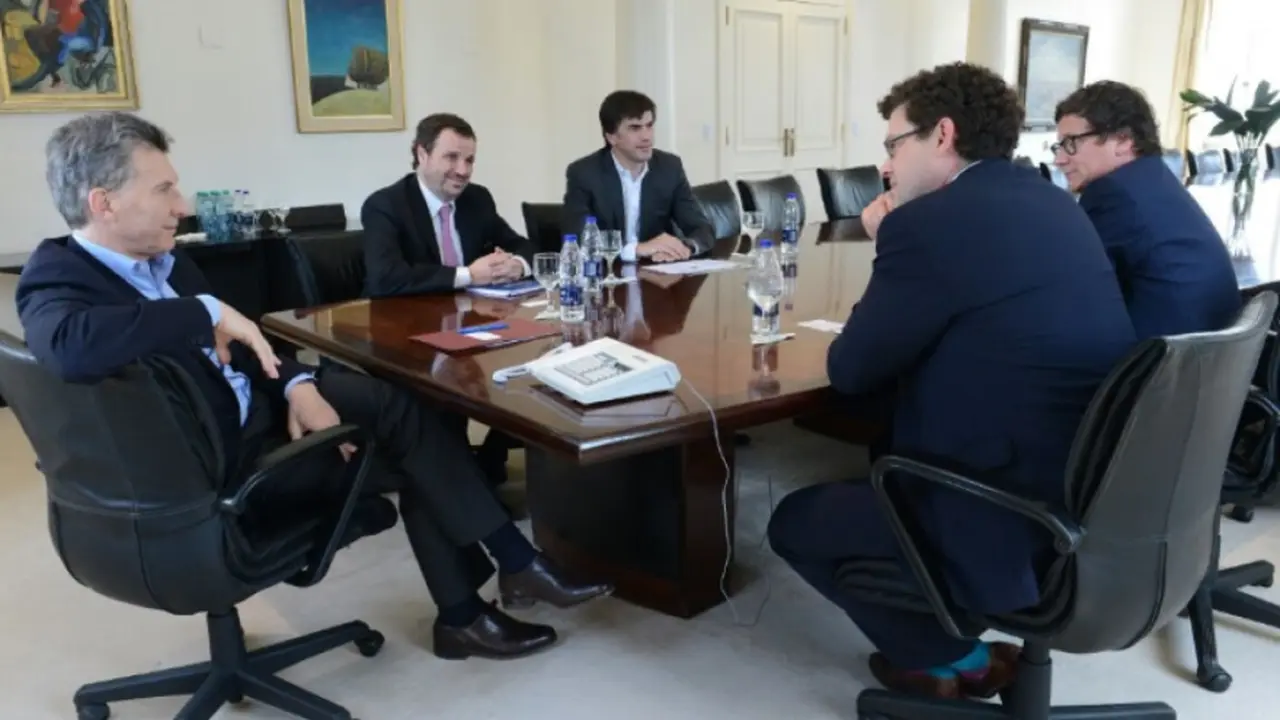 Macri con el director de Templeton en una de las visitas que hizo a Buenos Aires