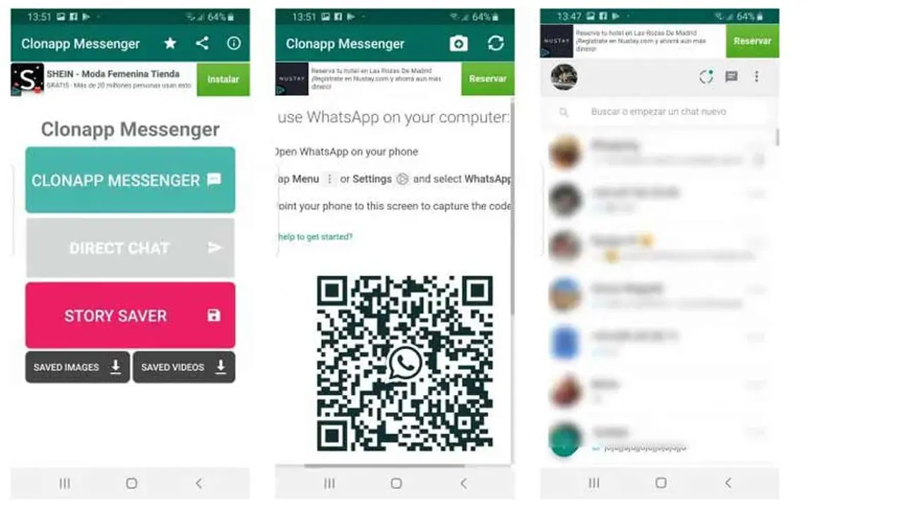 Así es la pantalla de Clonap Messenger.