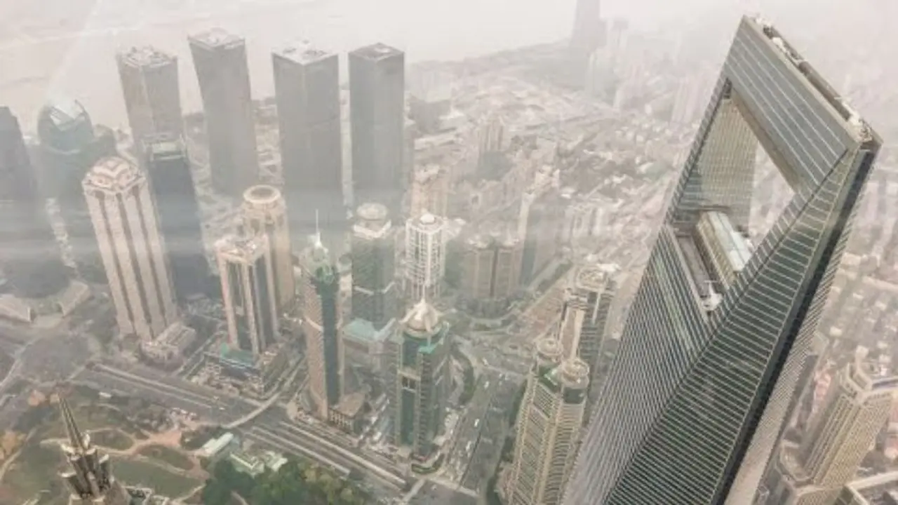 Desde el aire, el Shangai World Financial Center