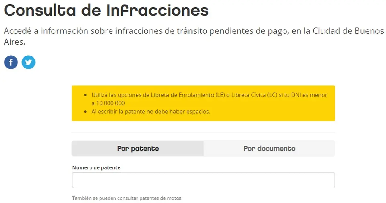 En un sitio especial se puede averiguar si hay multas.