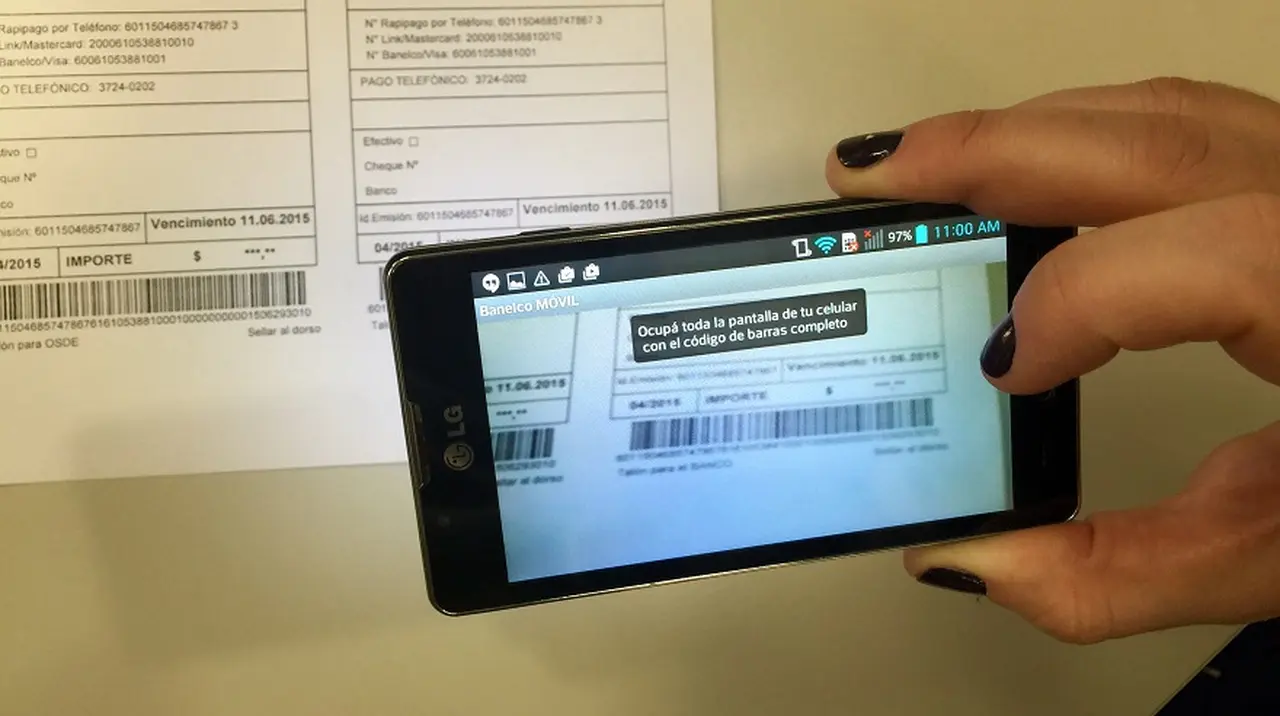 El códifo de barras permite realizar pagos online.