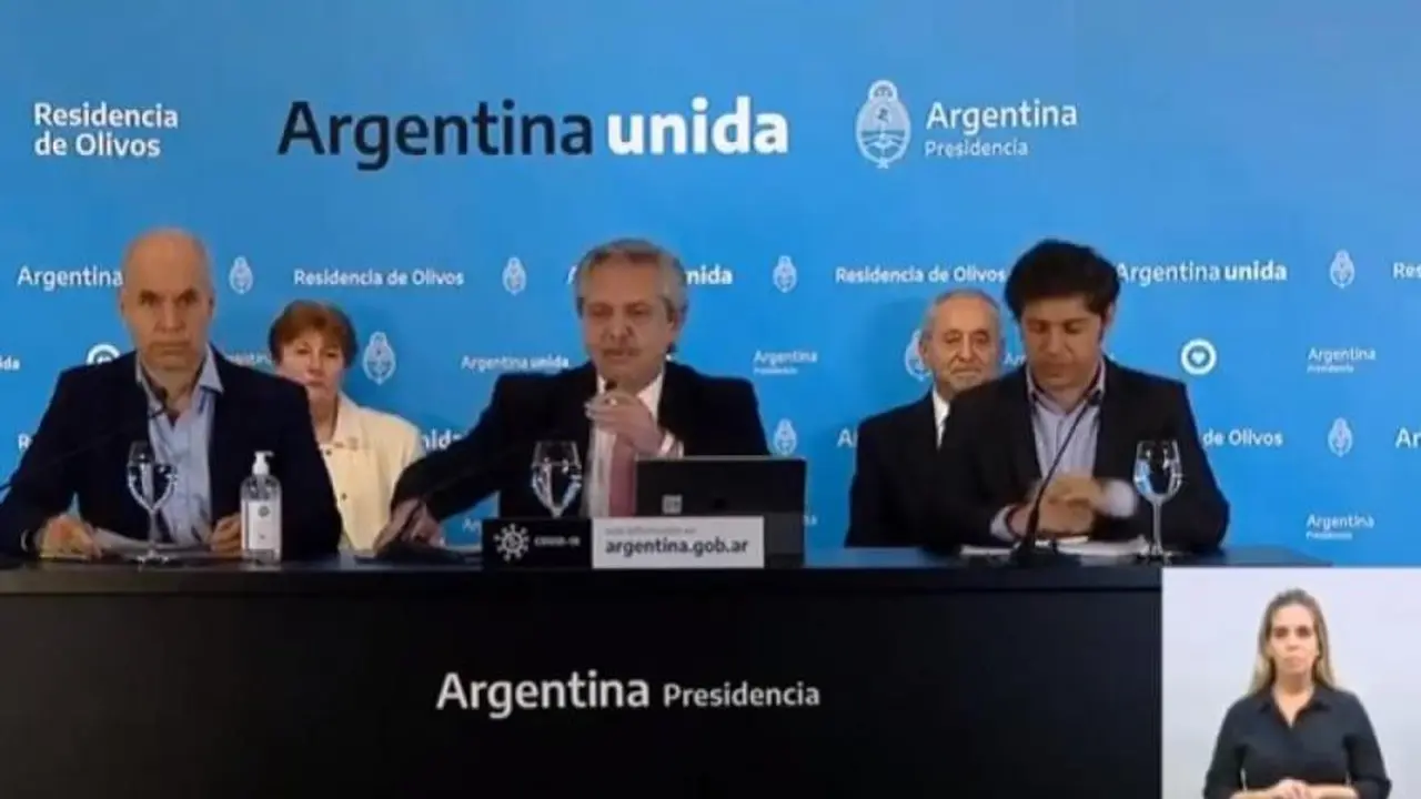 Alberto Fernández en la conferencia de prensa desde Olivos.
