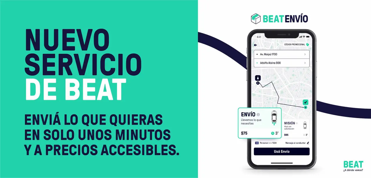 Beat ofrece un servicio de envíos.