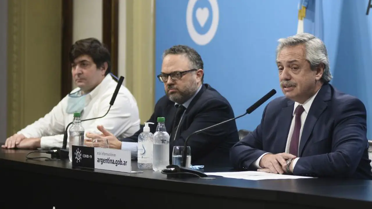 Alberto Fernández durante el anuncio de la intervención de Vicentin.