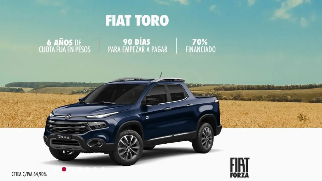 Fiat Toro se puede comprar hoy y empezar a pagar en 90 días.