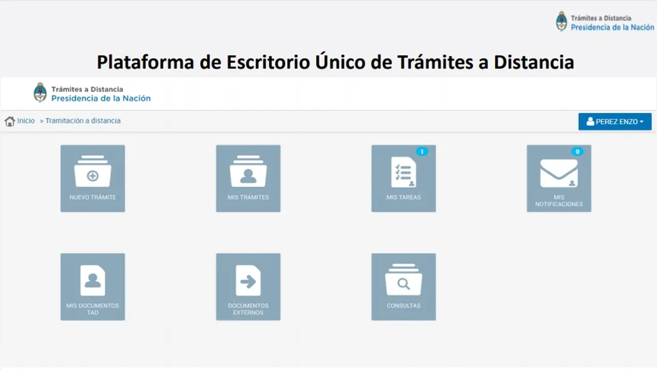 Trámites a Distancia TAD, el escritorio.