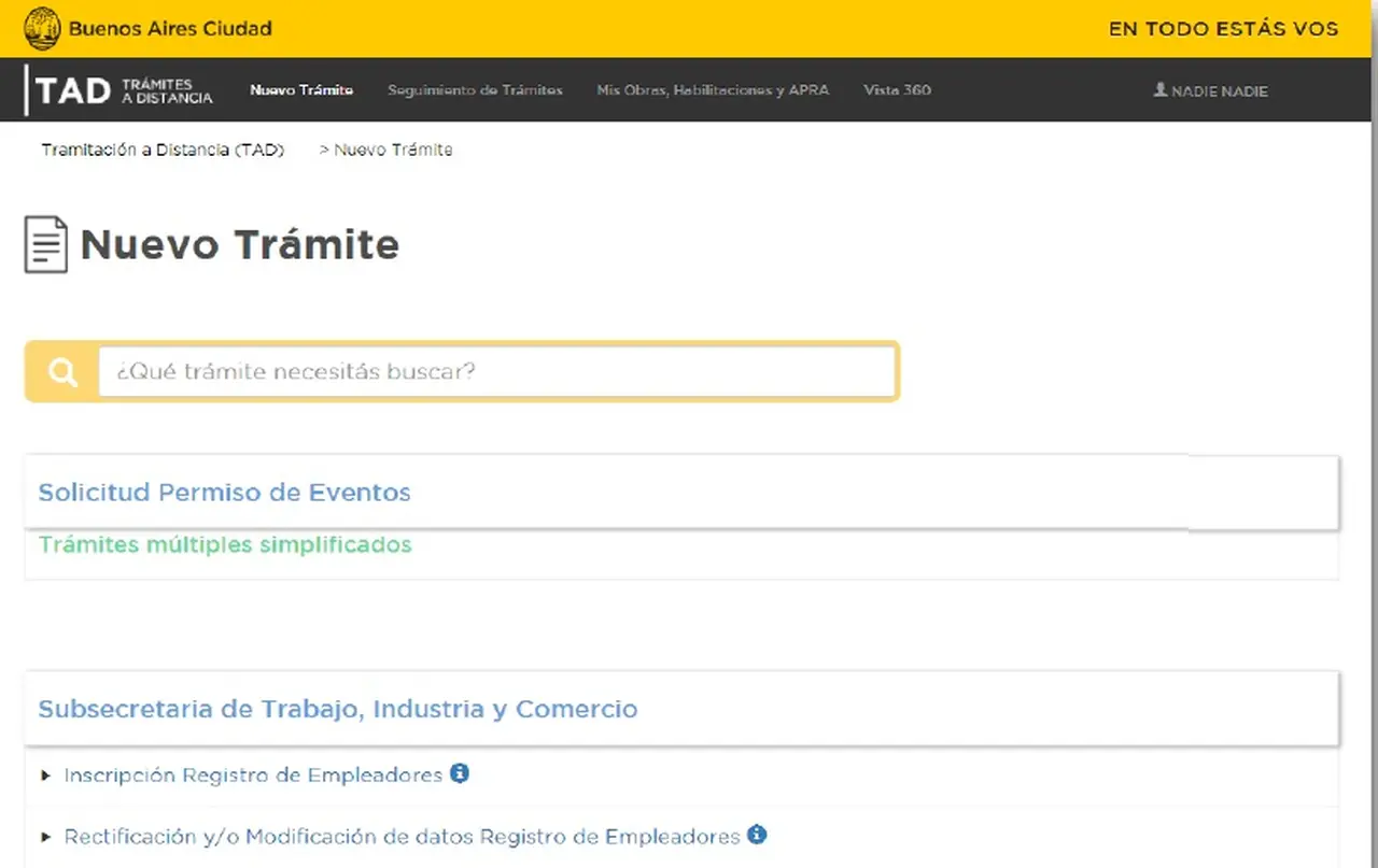 La denuncia se debe hacer a través de la página de Trámites a Distancia