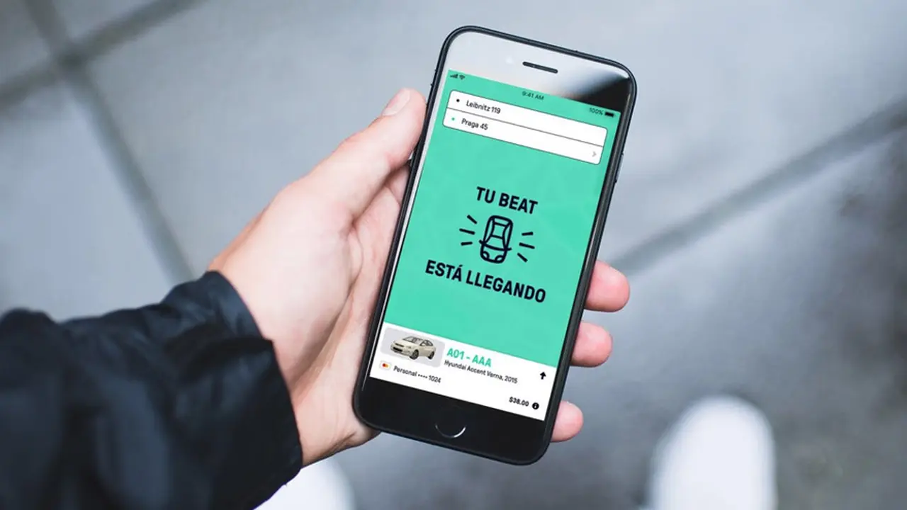 Pantalla de la aplicación Beat en un celular.