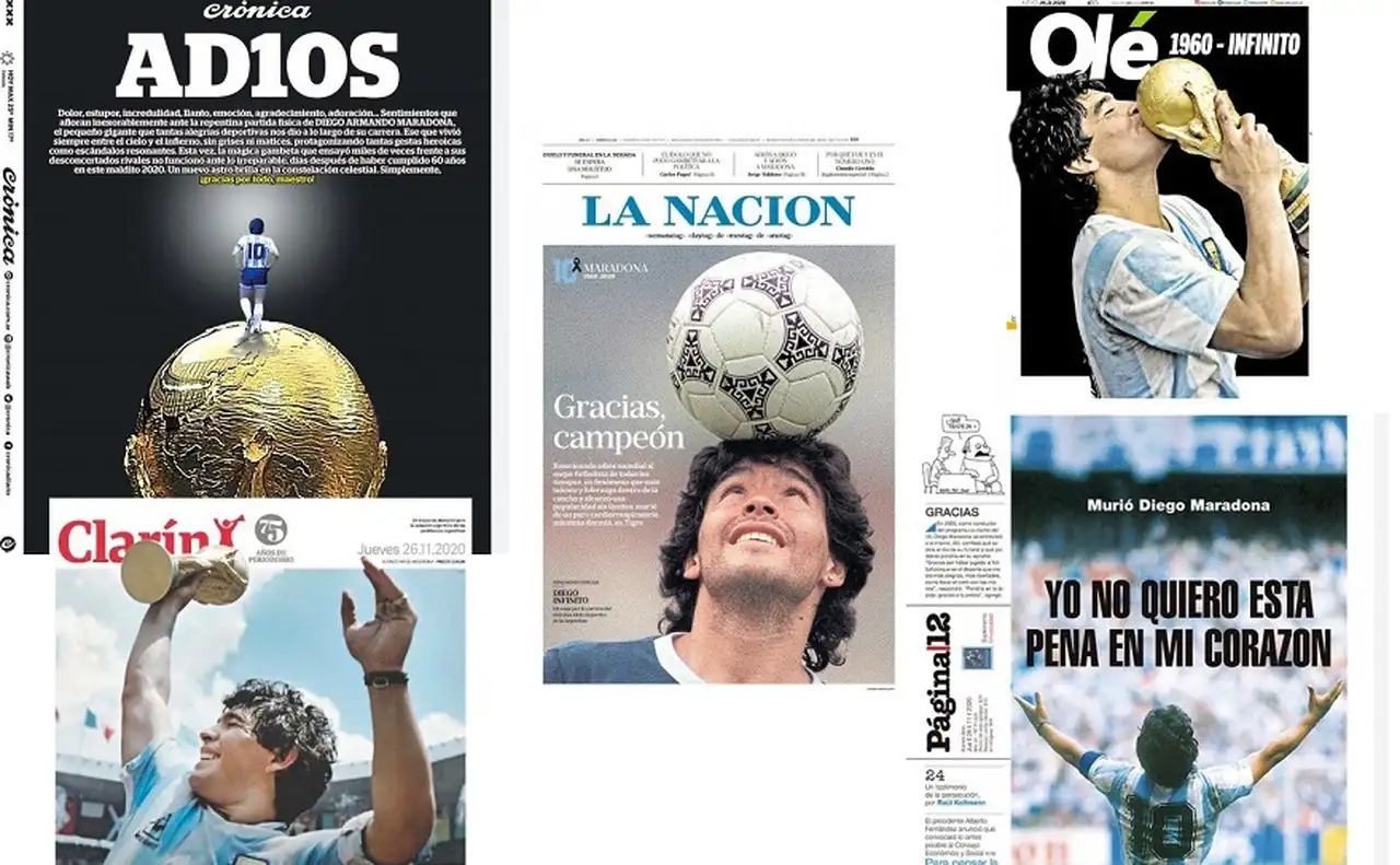 Murió Maradona: las tapas de los principales diarios del país