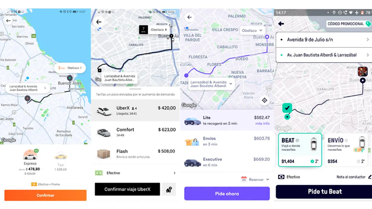 Entre el Obelisco y Mataderos Uber se quedó con la mejor propuesta