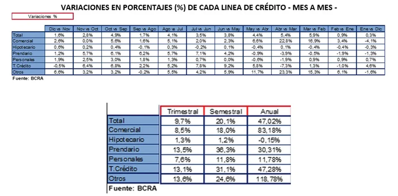 Datos informados por el Banco Central respecto al stock al 21-12-2020