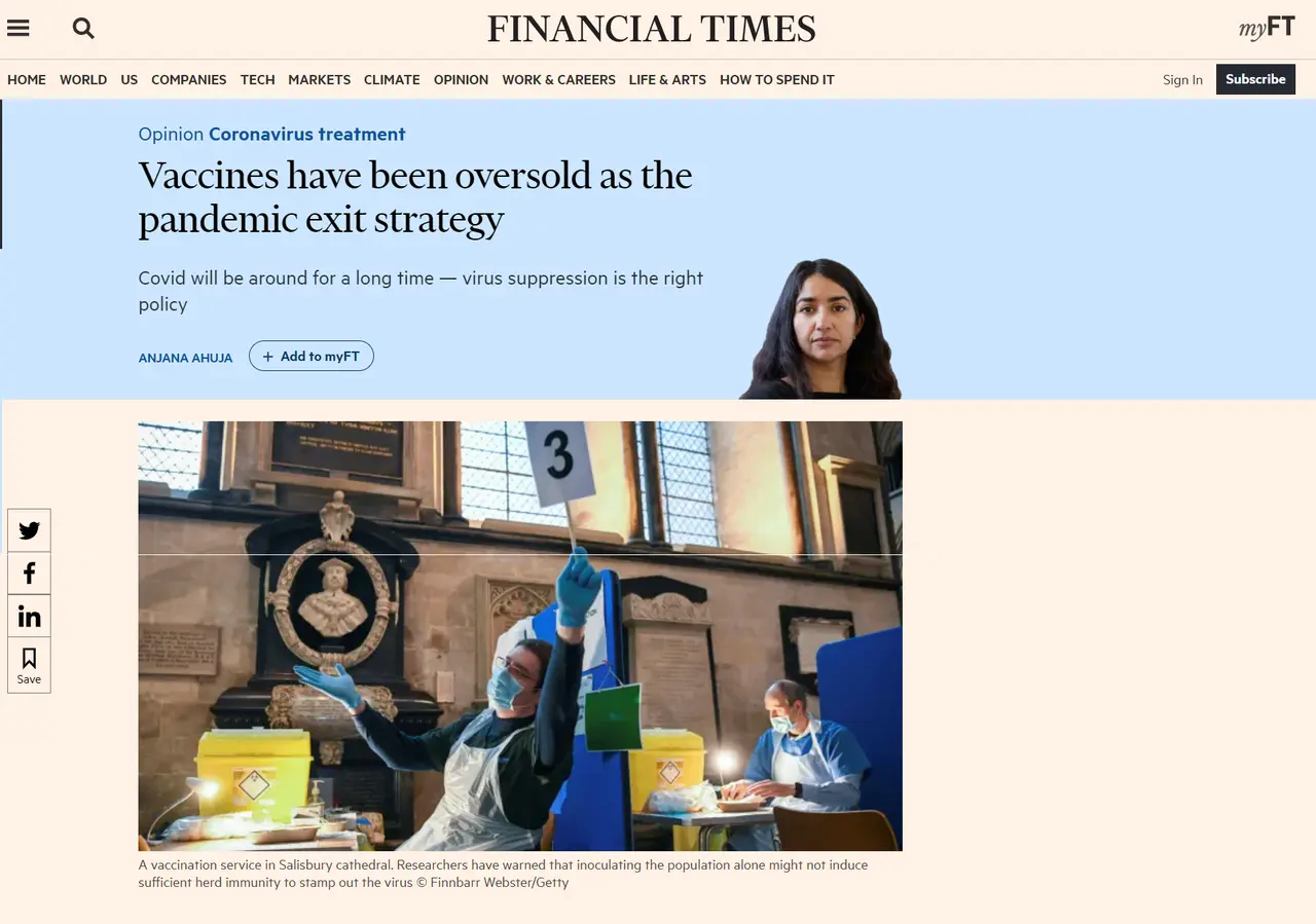 Este es el artículo que se publicó en el Financial Times