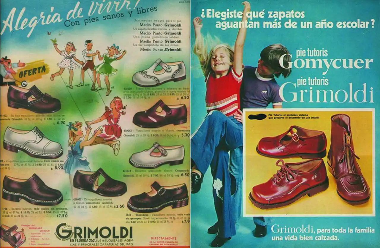 A lo largo de los años, Grimoldi siempre mantuvo una fuerte presencia en el ámbito del calzado escolar.