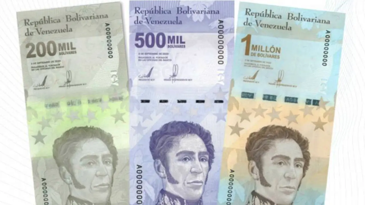 Los nuevos billetes lanzados en Venezuela.