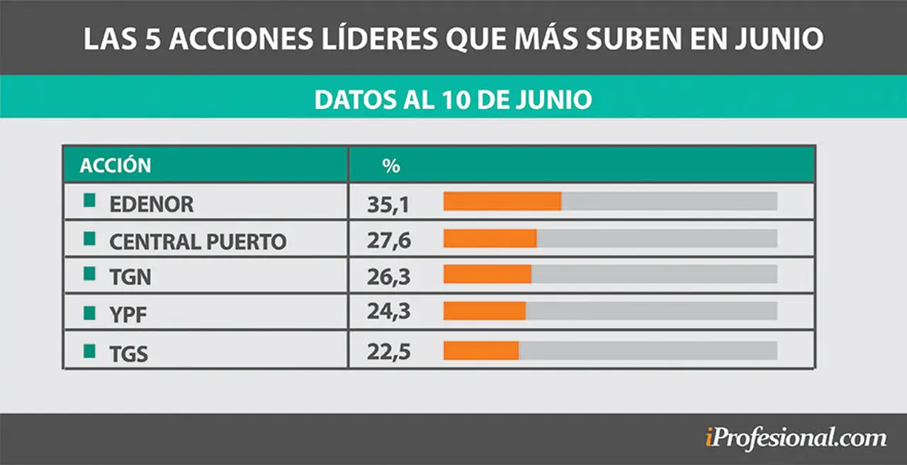 Durante los primeros 10 días de junio, algunas acciones llegaron a subir hasta 45%, más de lo que rinde un plazo fijo en un año.