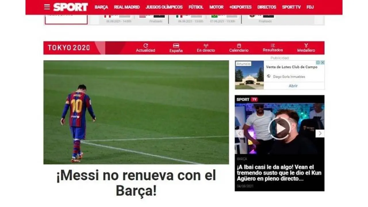 La portada de Sport