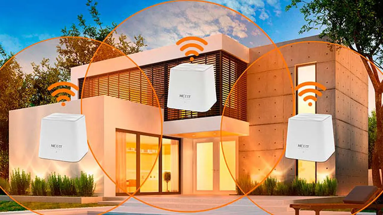Wi-Fi mesh: los tres nodos se interconectan entre sí y brindan una amplia cobertura en el hogar.