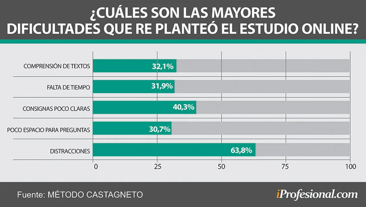 Principales dificultades para estudiar que mencionaron los alumnos a Método Castagneto