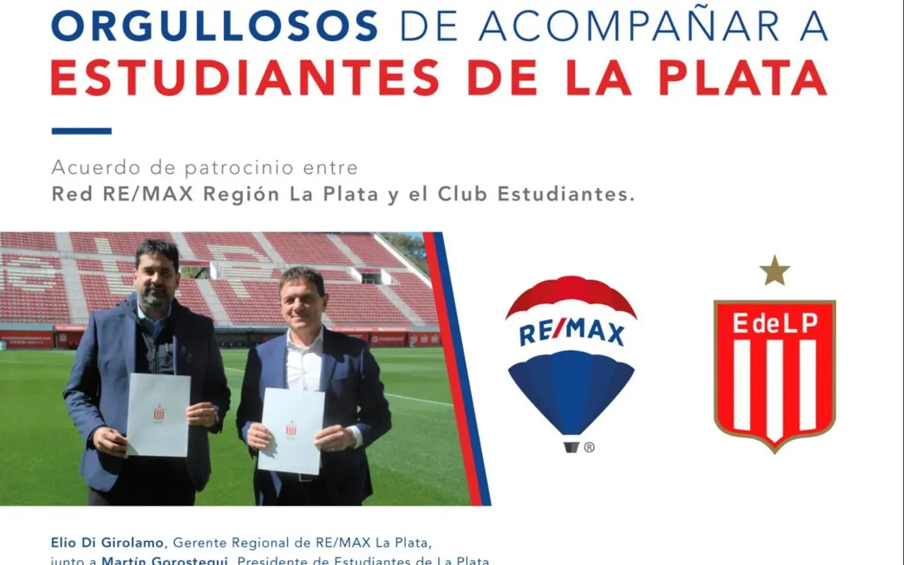 RE/MAX viene de cerrar un acuerdo de sponsoreo con Estudiantes de La Plata.