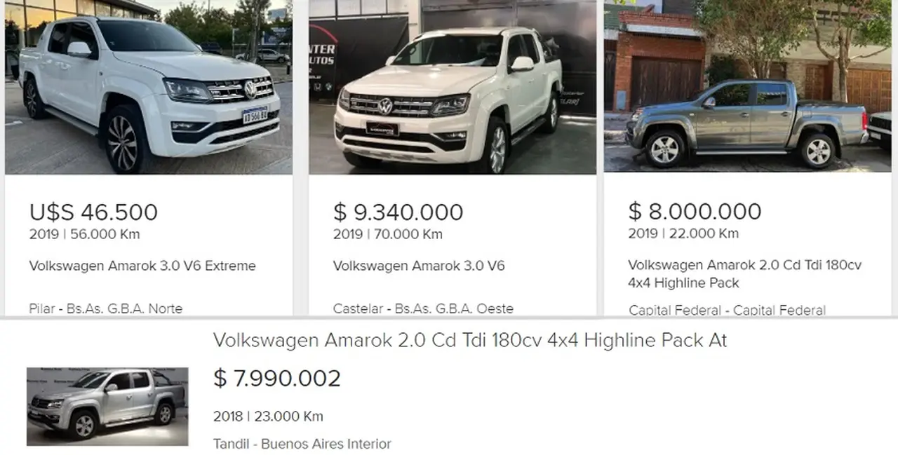 Volkswagen Amarok, diferentes precios y versiones usada.
