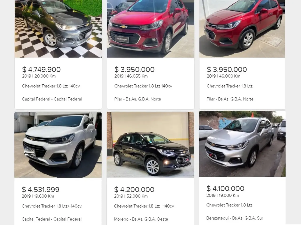 Chevrolet Tracker usado, más caro que nuevo.