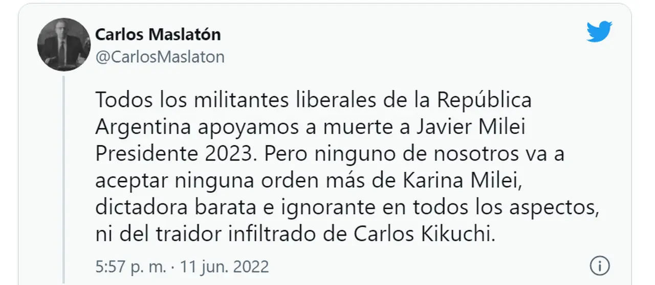 Maslatón expuso la fractura dentro del espacio que rodea a Javier Milei.