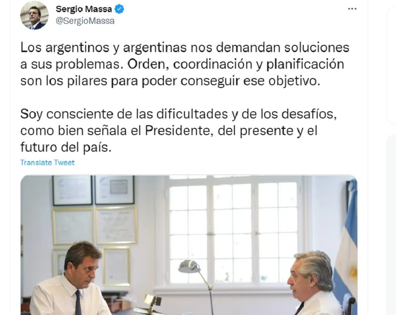 El presidente de la Cámara de Diputados agradeció el llamado del presidente en sus redes.