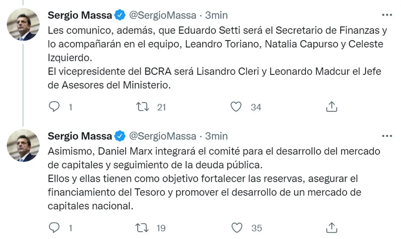 Parte de los anuncios que Massa realizó este lunes.